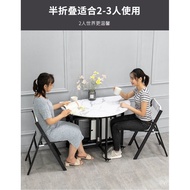 Folding Table Imitation Marble Dining-Table Dining Chair Combination Small Apartment Home round Table Movable Dining Table Xi Table