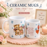 Christian Teddy Bear Mug – Faith, Hope & Love (1 Corinthians 13:13) | 11oz Ceramic Mug * Christian G