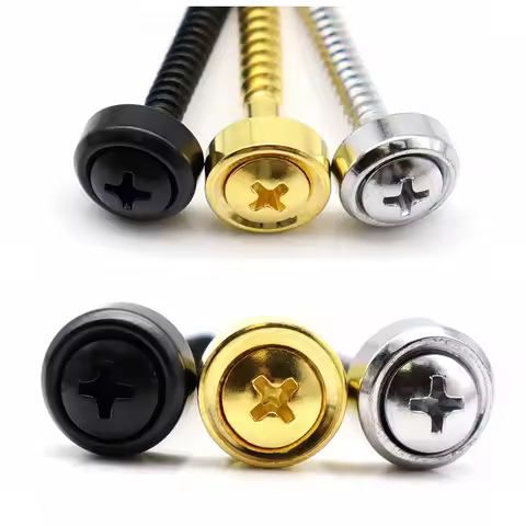 4Pcs Guitar Neck Mounting Screws Ferrules Bushings Bolts for Electric Acoustic Guitar Bass