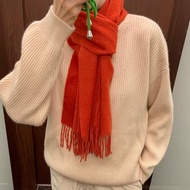 親膚保暖羔羊毛圍巾頸巾 珊瑚紅
