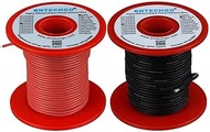 BNTECHGO 20 Gauge Silicone Wire Spool 200 ft Ultra Flexible High Temp 200 deg C 600V 20 AWG Silicone Wire 100 Strands of Tinned Copper Wire 100 ft Black and 100 ft Red Stranded Wire for Model