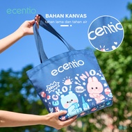 ecentio tote bag kanvas tas kain lucu tas belanja