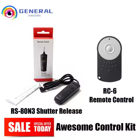Remote Control RS-80N3 Shutter Release+RC-6 Selfie Infrared Wireless for Canon EOS 5D Mark II III 5D