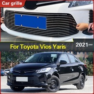 For for Toyota Vios/Yaris 2021 Stainless Steel Front Center Racing Mesh Bumper Grills Billet Grille Cover Racing Grill