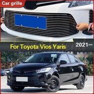 For for Toyota Vios/Yaris 2021 Stainless Steel Front Center Racing Mesh Bumper Grills Billet Grille 