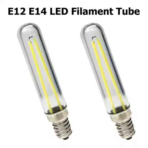 T18 LED Filament Lamp E12 E14 3W Light Bulb Warm/Cool White 3000-6000K LED Tube Replace 9W Incandesc