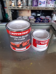 COD-CAT NIPPON HI -GLOSS PU CLEAR PERNIS/VERNIS/VERNISH/CLEARCOAT +HARDENER 200 GRAM-cat kayu/besi/m