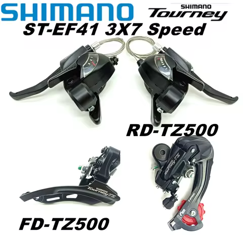 Shimano ST-EF41 Bike Shift/Brake Lever 3x7 Speed RD-TZ500 Bike Rear Derailleur FD-TZ500 Front Derail