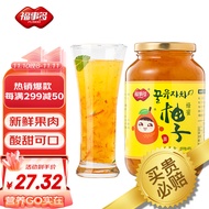 福事多 蜂蜜柚子茶1kg大瓶装 韩国风味冲饮果汁茶饮品搭配早餐送礼礼品