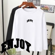  enjoy word tees baju 100% premium cotton t-shirt lengan panjang wanita long sleeves labuh women perempuan girl