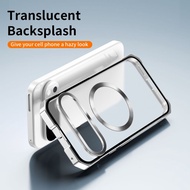 Snap Metal Frame Magnetic Frosted Glass Back Cover Suitable for Google pixel 8 9 9A 10 pro XL Shockp