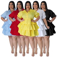 N7851 Sexy Women's Loose Casual Dress - Large Sizes Available