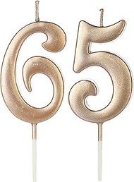 65th & 56th Number Birthday Candles for Cake Topper, Number 65 56 Glitter Premium Candle Party Anniv
