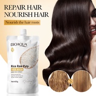 BIOAQUA Rice Raw Pulp Hair Mask Rice Extract Strong Tough Repair Split Dry Nourish Smooth Brighten H