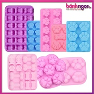 Lovely Dog Bone Silicone Mold Chocolate Fondant Cake Candy Cat Paw Soap Pastry Cake Decoration Mold