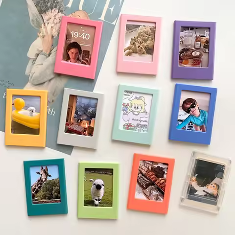 3 Inch Magnet Photo Frames 5pcs Colourful Mini Film Photo Frames DIY Decorative Display Stand Photo 