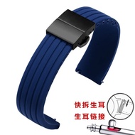 原装正品 Watch strap Waterproof rubber watch strap for Tissot Seiko Mido Timex men's and women's black silicone bracelet 20 22mm