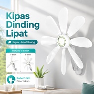 Kipas Gantung Dinding Mini No Drill 5/8 Blade Silent Fan Angin Sejuk Kuat Untuk Katil Bilik Tidur Da