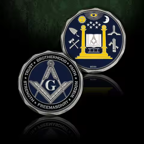 MotorDog 69 Masonic Challenge Coin Master Mason Freemasonry Brotherhood Coin