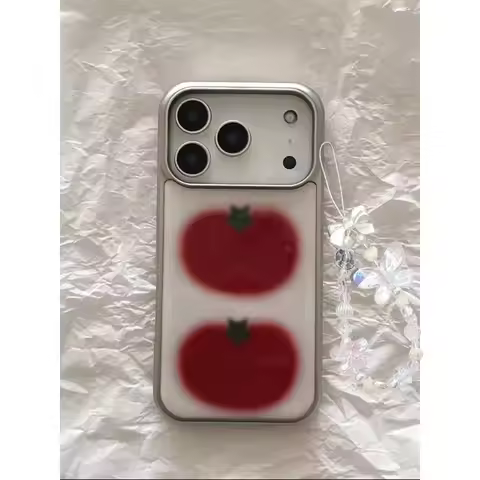 New Korean Ins Trendy Niche Art Tomato Phone Case for iPhone 17 16e 16 15 14 13 12 11 Air Pro Max X 