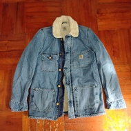($450順豐到付) Carhartt WIP Vintage 古著牛仔工裝外套 Denim Jacket Chore Coat Washed 毛絨 Pile