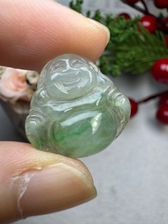 🅰️天然緬甸A貨翡翠 -傳承系列🫧高冰玻璃種飄陽綠色根小佛公✨吊墜