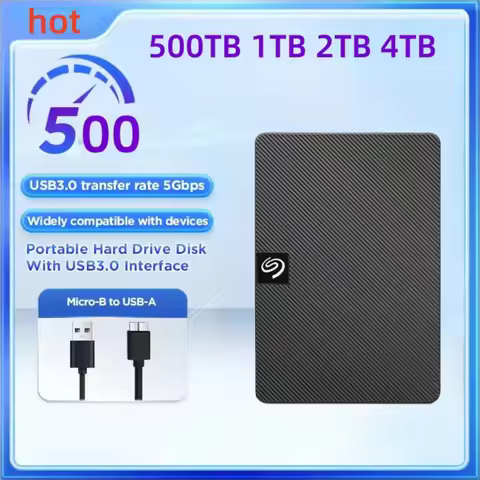 Portable External Hard Drive 500GB 1TB 2TB 4TB HDD 5Gbps USB3.0 Game Storage Expansion Hard Disk for