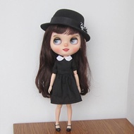 New Handmade Blyth Clothes Round Neck Short Sleeve Black Dress for Barbie Blythe OB24 Azone 1/6 Doll Accessories Christmas Gifts