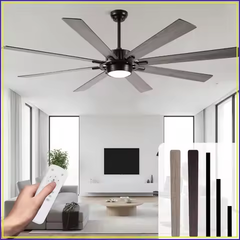 72 Inch Modern Ceiling Fan with Lights and Remote Large Fandelier