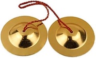 Iron Brass Plated Manjira Handmade Percussion Musical Instrumentfor for Bhajan,Kirtan (9.5 cm)