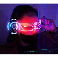 Punk Colorful led Luminous Glasses Cyberpunk Science Fiction Glasses