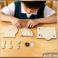 [PerfkMY] Wood Sundial Clock Model Educational Toy DIY Assembly Learning Toy Building Kit