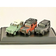 Land Rover Defender 90 Heritage 3 Piece set 1/76 Oxford Diecast display model