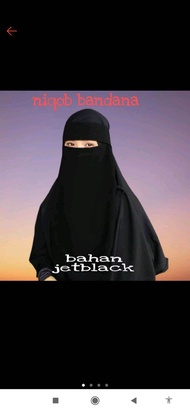 cadar bandana niqob nikab cadar bahan jetblack