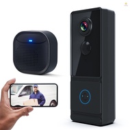 Doorbell Camera Wireless 2.4G WiFi 2K 3MP HD Night Vision Video Doorbell with Chime PIR Human Detect