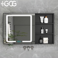 HC Bathroom Mirror Cabinet Toilet Hanging Mirror Dressing Storage With Shelf Vanity Cabinet