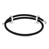Gnoce Adjustable Black Basic Bracelet with 2 Pc Stoppers