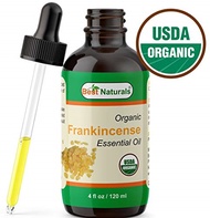 Best Naturals Certified Organic Frankincense Essential Oil with Glass Dropper Frankincense 4 FL O...