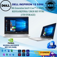 DELL 15" INSPIRON 5584 LAPTOP WITH i7-8565U 8GB RAM 128GB SSD+1TBHDD/ NVIDIA MX130 (4GB GPU) W11