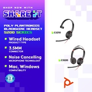 POLY Plantronics Blackwire 5200 Series USB-A & USB-C Corded Stereo Headset- 5210 | 5220 |