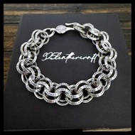 銀革手作 925 純銀 雙圈 六字大明咒 手鏈