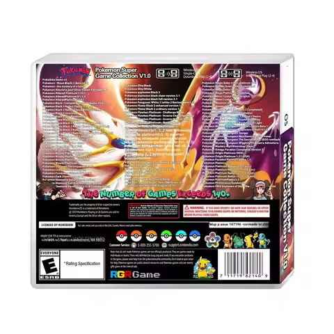 NDS Game Cassette Pokémon 140in1 Super Combo V1.0 Retro English Game Gift for Kids