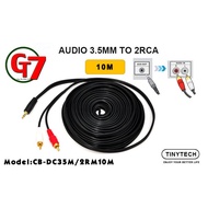 TINYTECH DC 3.5 MM MALE TO 2 RCA MALE AUDIO CABLE 10 METER (CB-DC35M/2RM10M)