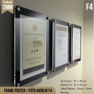 Frame Frame/ Quality Acrylic Poster Display/ Size F4 Acrylic Wall Frame Menu Poster - Size F4