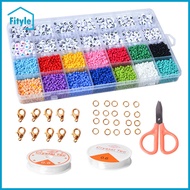 4000pcs 3mm Glass Seed Beads for Jewelry Making Supplies Kit Small Bead Craft Set Bracelets Necklace