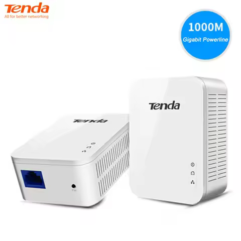 Tenda PH3 AV1000 1-Port Gigabit Powerline Adapter Kit - P3 Ethernet PLC Plug Play for UHD Streaming