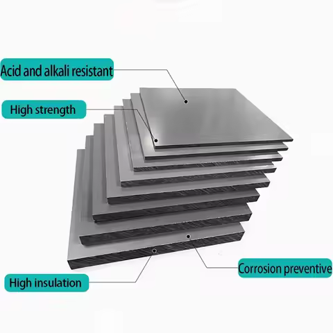PVC Rigid Sheet 3/4/5/6/8/10/12/15mm Thick High Hardness Gray PVC Board Corrosion Resistant for Indu