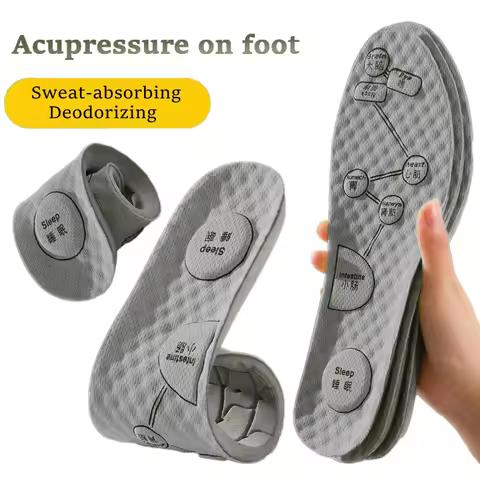 Foot Acupressure Insole Men Women Soft Breathable Sports Cushion Inserts Sweat-absorbing Deodorant O