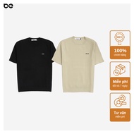 Bentoni Echo Tee Men's T-shirt - 2 colors black and brown - Brown wool material with horizontal and 