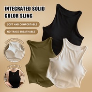 Women's Vest with Chest Pad Street Style Tube Top For Woman Sexy Thin Shoulder Camisole Tank Top